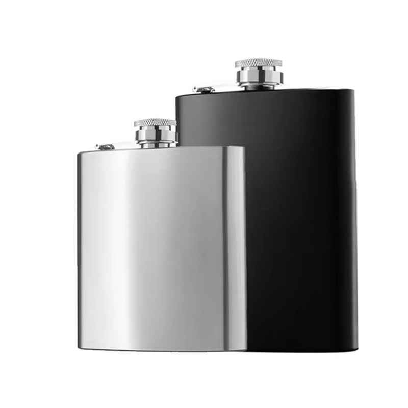 Wine Beer Liquor - 6/7/8oz noir/argent Portable 304 qualité alimentaire