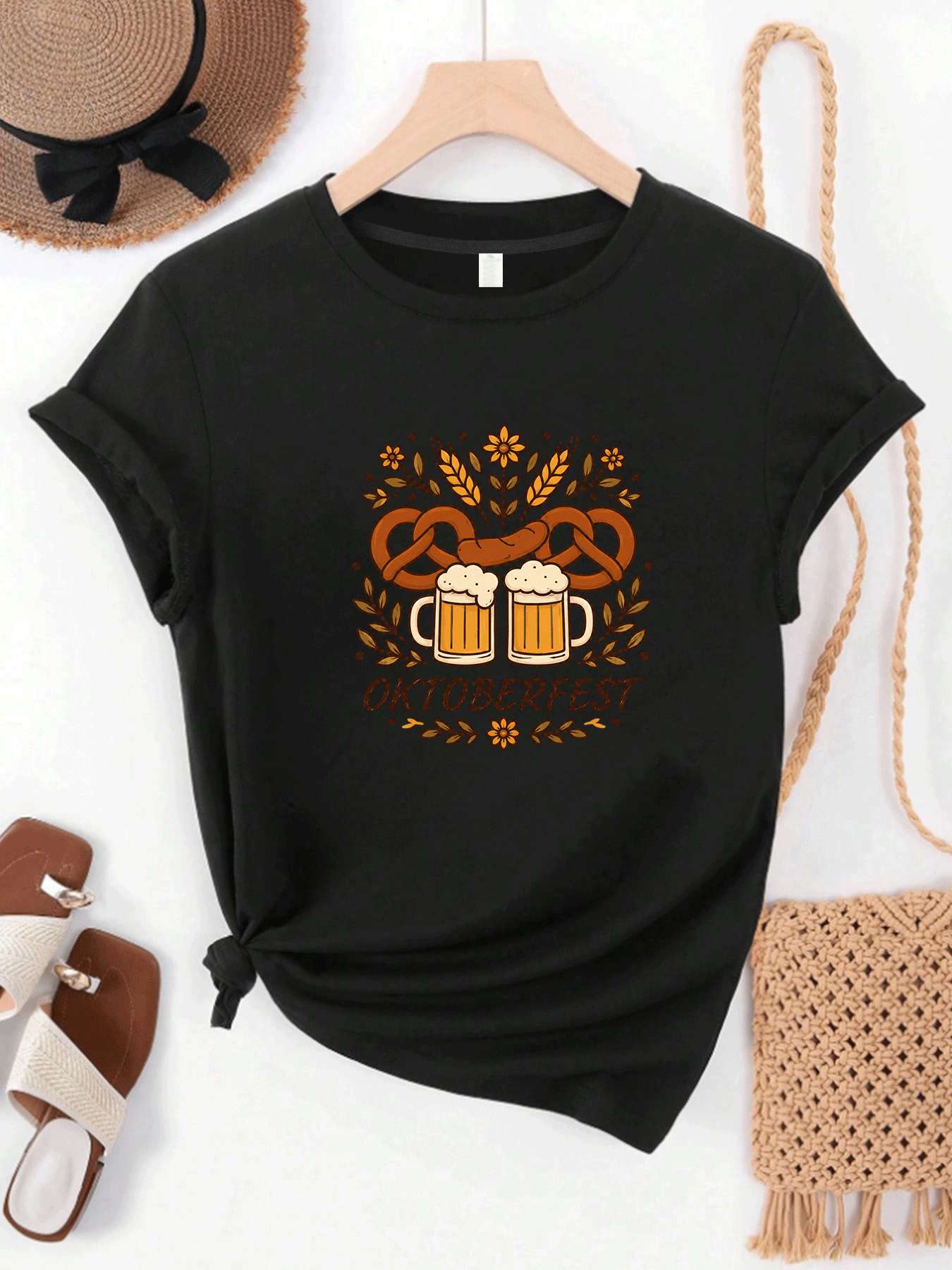 Beer And Wine Festival - 【MYJ062633】T-shirt pour femmes du festival de