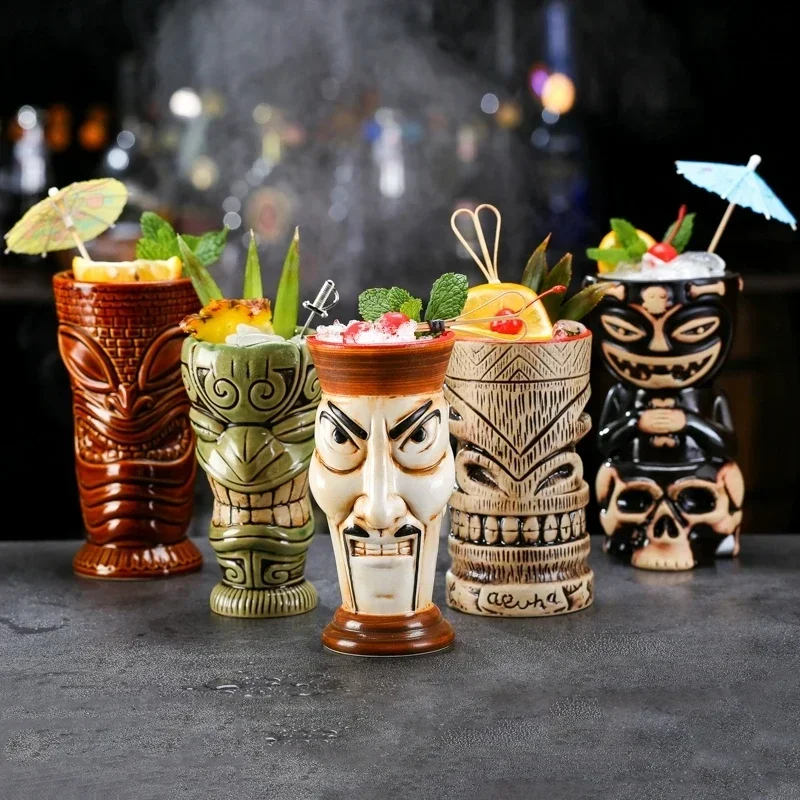 Wine Beer Difference - Différents Types de tasses Tiki hawaïennes