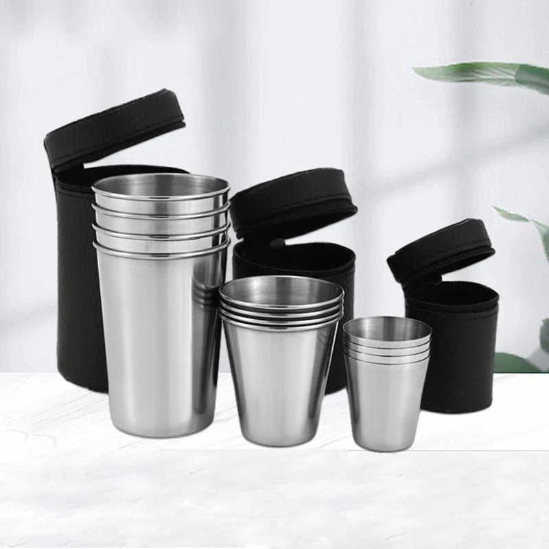 Beer Flight Set - Lot de 4 mini-tasses en acier