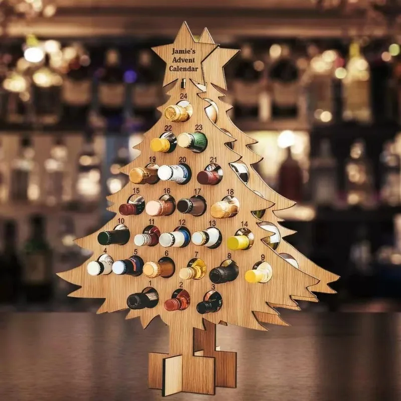 Wine Beer Holder - Arbre de Noël en bois pour
