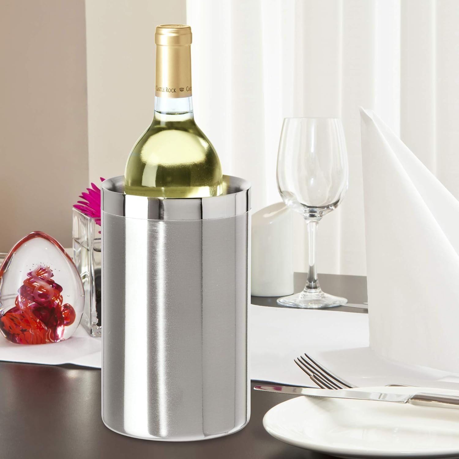 Refroidisseur de vin à double  - Ice Bucket Silver avis et prix
