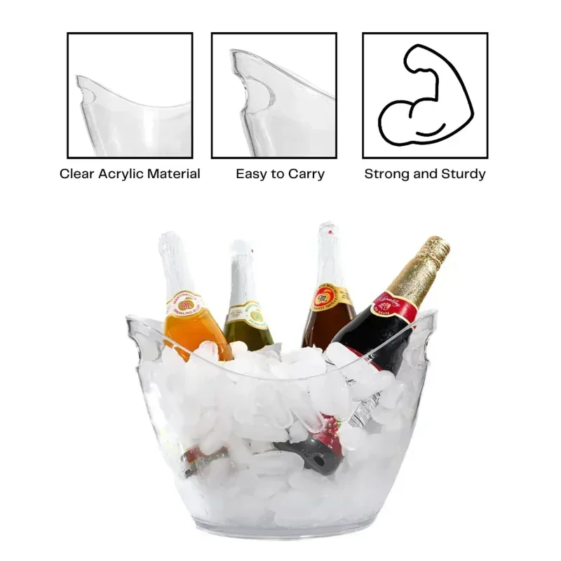 Seau à glace transparent 4/8L, - Wine Beer Holder avis et prix