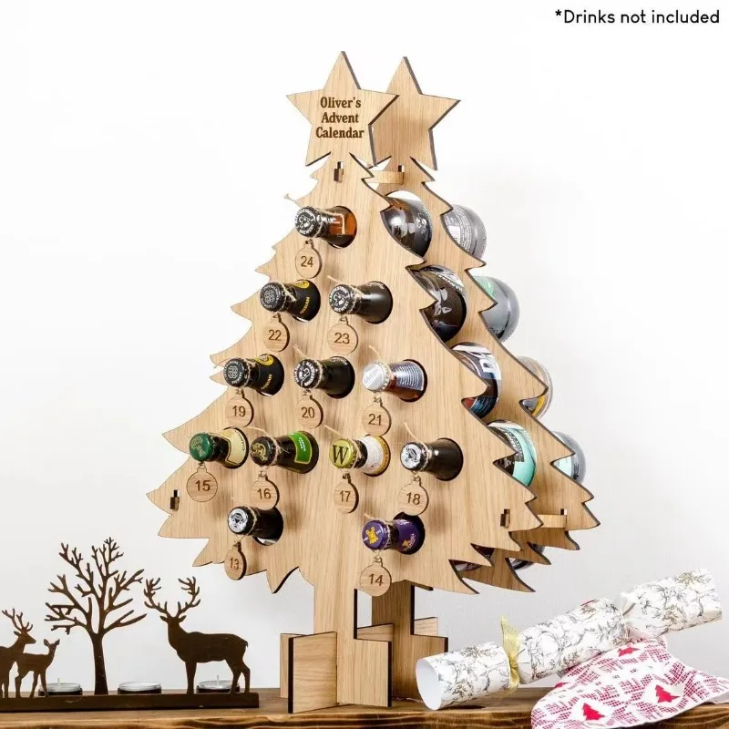 Arbre de Noël en bois pour le  - Wine Beer Holder avis et prix